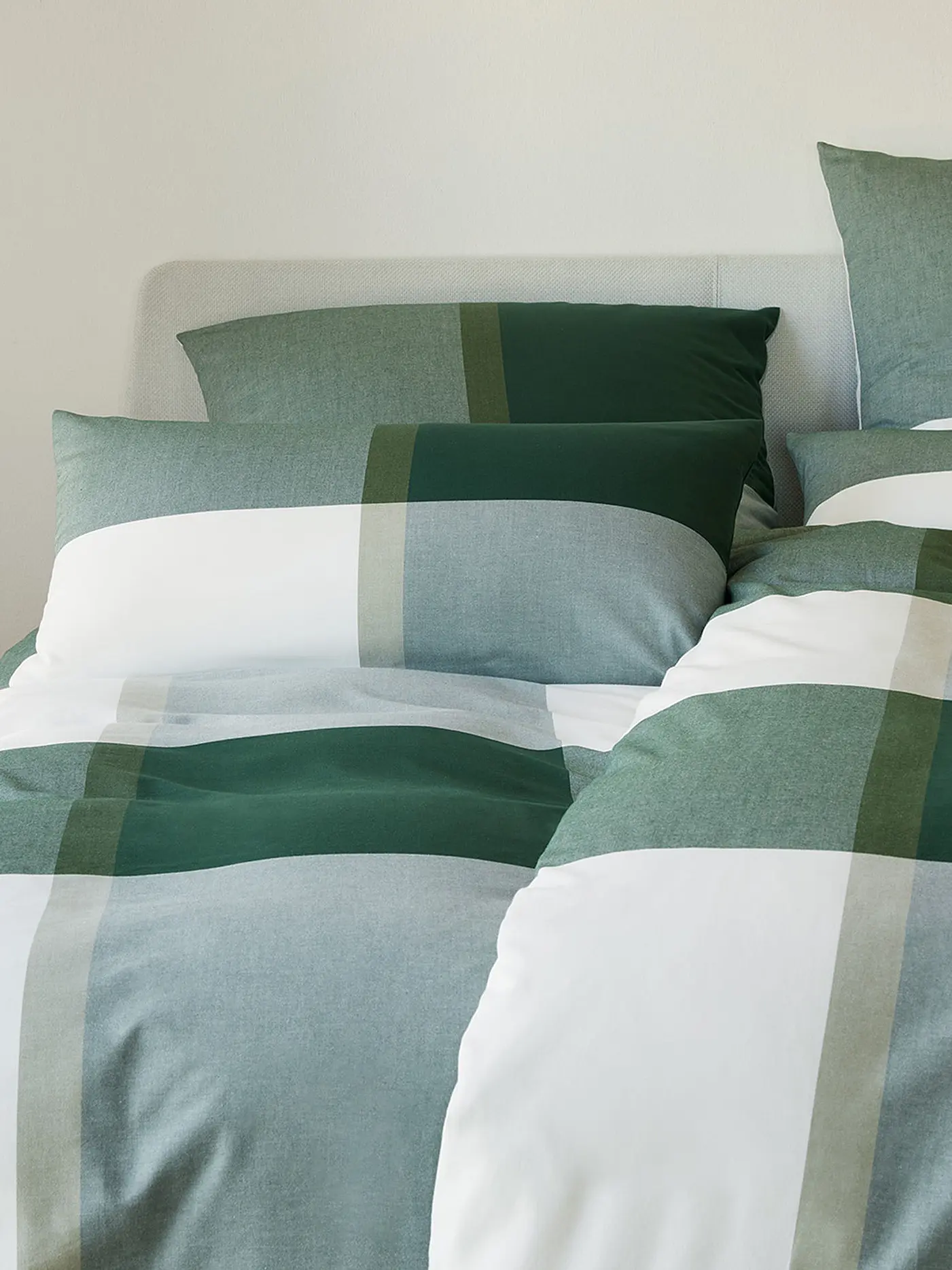 ELEGANTE | Flanell Bettwäsche BERKELEY 70x90cm/140x200cm Green | 